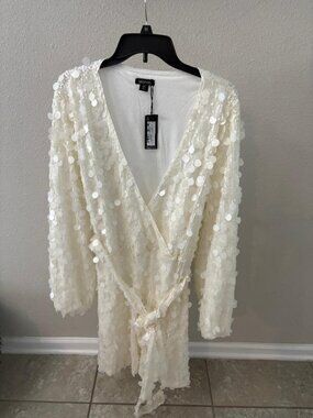 Plus Disc Sequin Skater Dress